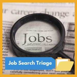 Virtual -- Job Search Triage with Tom McDonough, career & life coach, free and open to all