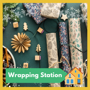 Self-serve Gift Wrapping Station -- All standard supplies are provided, so all you need to bring are your gifts and holiday cheer! Free and open to all