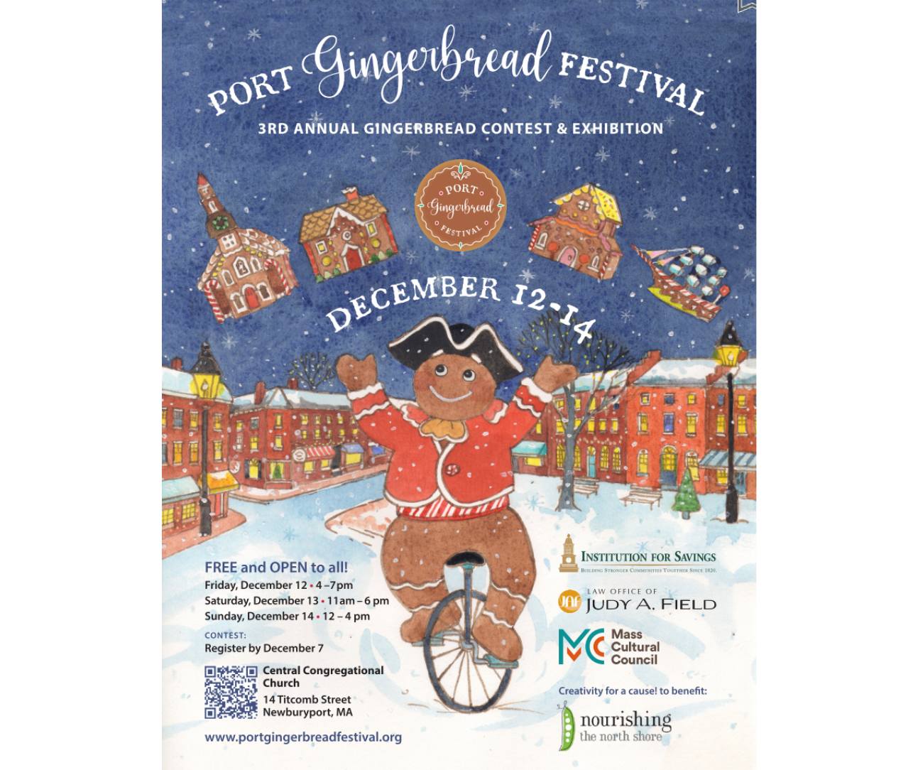3rd Annual Port Gingerbread Festival -- a FREE contest and public exhibition of artistic gingerbread creations made by people of all ages!