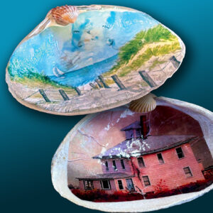 Decoupage Oyster Shell Art: Led by Johanna Hall, No prior experience is needed—just bring your creativity and holiday cheer! All materials are provided, including oyster shells, decorative paper, glue, brushes, and sealant. (Nock Middle School)