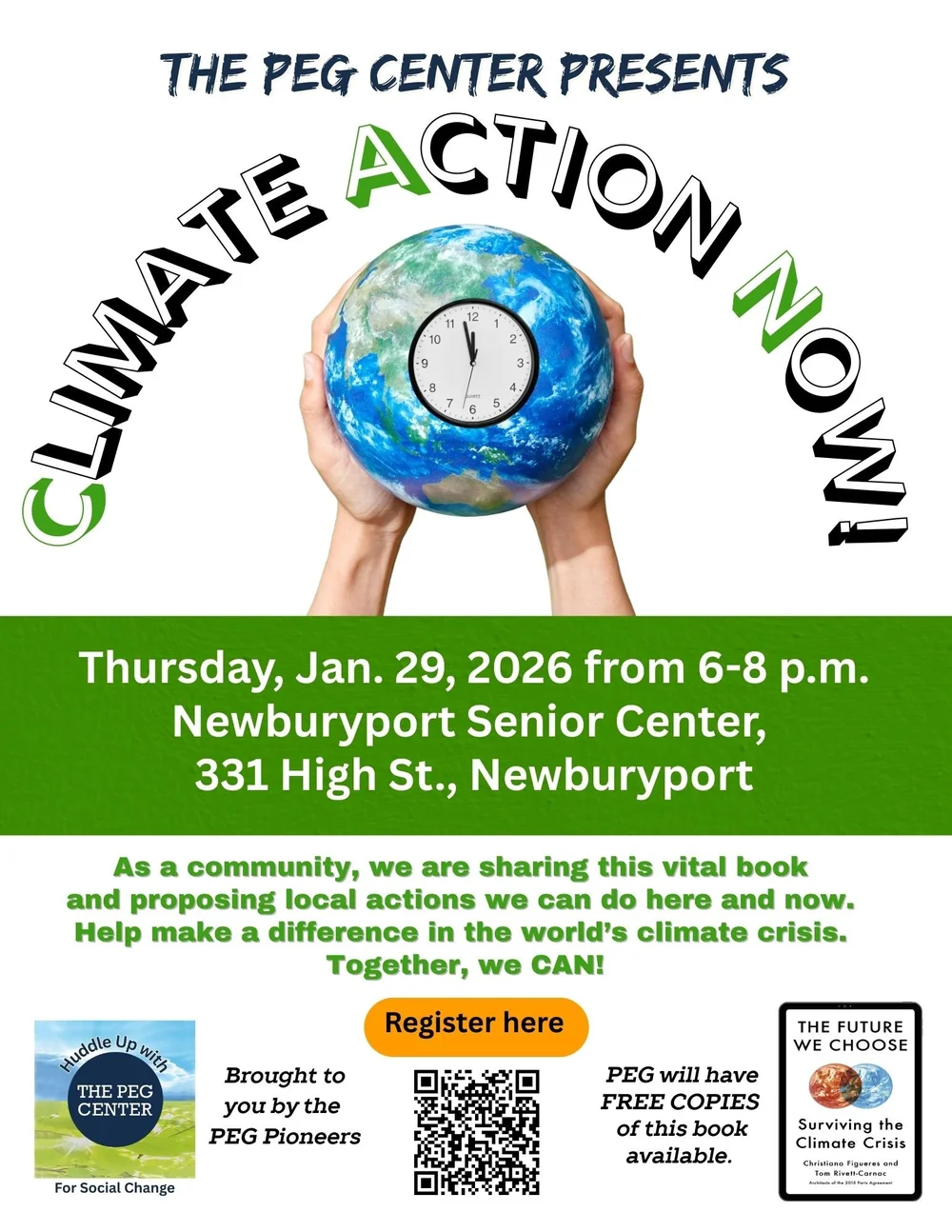 Community-Wide Book Read & Climate Action Initiative --  "The Future We Choose: A Stubborn Optimist’s Guide to Climate Change", at the Senior Center