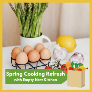 VIRTUAL -- "Spring Cooking Refresh" -- learn how to create light, Mediterranean-inspired meals that are satisfying, seasonal, and easy to make! free and open to all