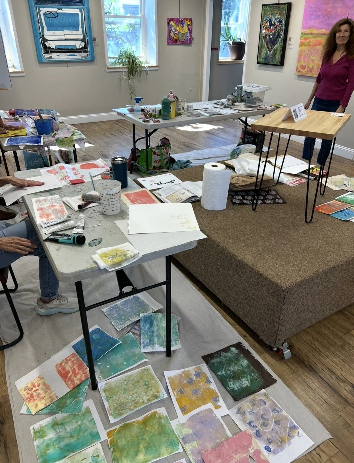 Draw, Paint and Collage with Maria Malatesta:  There will be lots of papers available, but you may want to add your own. Old letters, book pages, prints, photos or other found papers would be great.