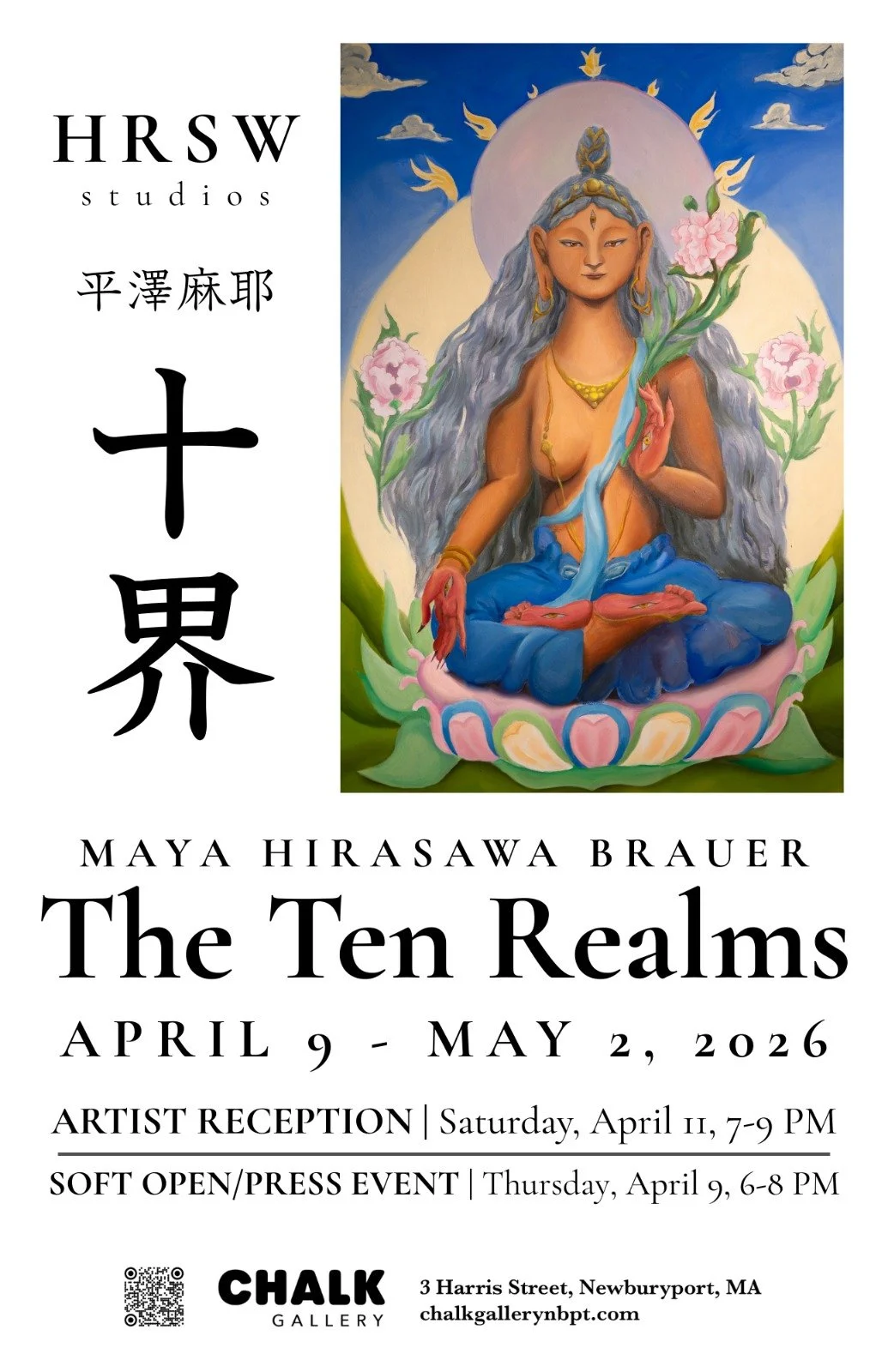 “The Ten Realms” Preview: Maya Hirasawa Brauer in a solo exhibition showing their new body of Buddhist-inspired oil paintings.