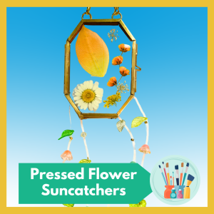 Maker Monday: Pressed Flower Sun Catchers -- What better way to welcome back spring than with sun and beautiful, vibrant pressed flowers? free and open to all