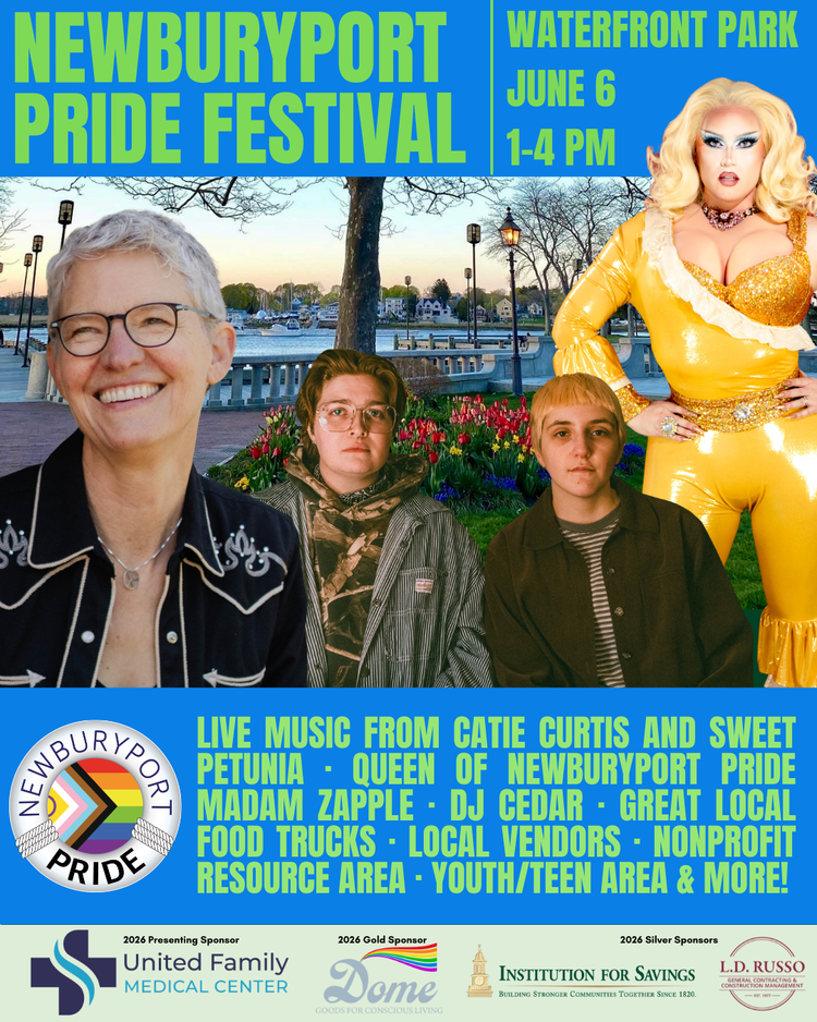 Newburyport Pride Festival at the scenic Newburyport Waterfront Park featuring live music, a DJ and dancing!