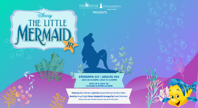 Little Mermaid Jr. – Flounder Cast: In a magical underwater kingdom, the beautiful young mermaid, Ariel, longs to leave her ocean home — and her fins — behind and live in the world above. (5:30PM)