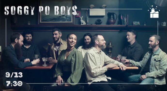 Soggy Po Boys: Playing at concert halls and street corners; music festivals and burlesque festivals; bars and libraries, the Soggy Po Boys includes traditional Caribbean tunes , as well as Meters funk, soul, and brass band/street beat music.