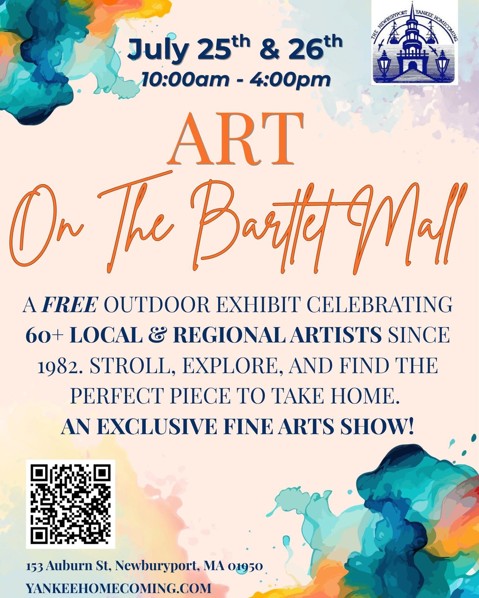 Yankee Homecoming presents: Art on the Bartlett Mall, featuring works by lots of local & regional artists!