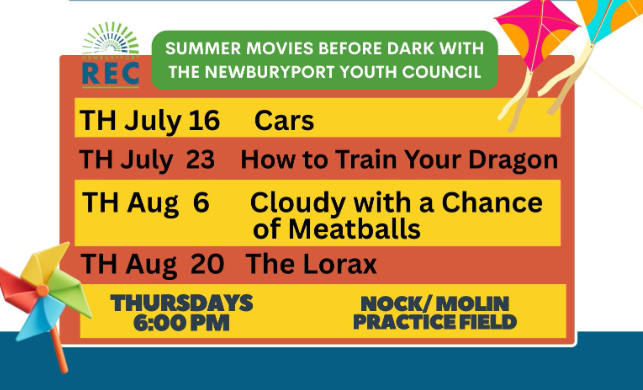 Summer Movies Outdoors...Before Dark! Thursdays -- July 16 & 23, August 4 & 20