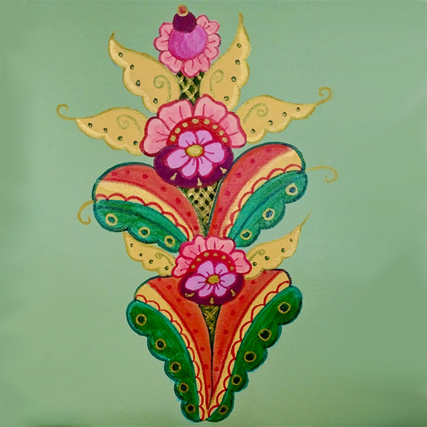 Swedish Folk Art (Kurbits) Workshop: WAITLIST Designed for beginners. No artistic experience is needed—anyone can create a beautiful piece using these traditional painting techniques! 