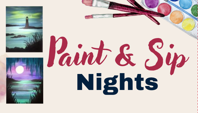 "Paint & Sip Nights"  -- Unleash your creativity with a glass in hand (BYO), no previous painting experience required! (Oct 1 & 15, Nov 12)