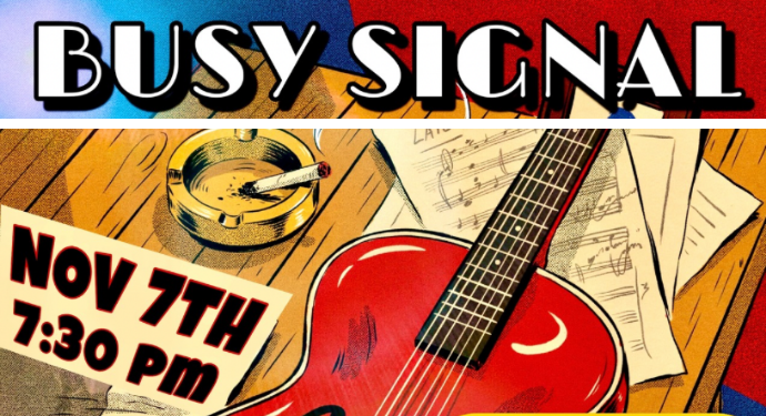 Busy Signal: Busy Signal is a powerhouse six‐piece local ensemble led by a dazzling female vocalist, igniting the stage with soulful trumpet, sizzling saxophone, and a rhythm section that grooves from the first note to the last.