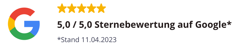 Google Icon mit 5 Sterne Bewertung