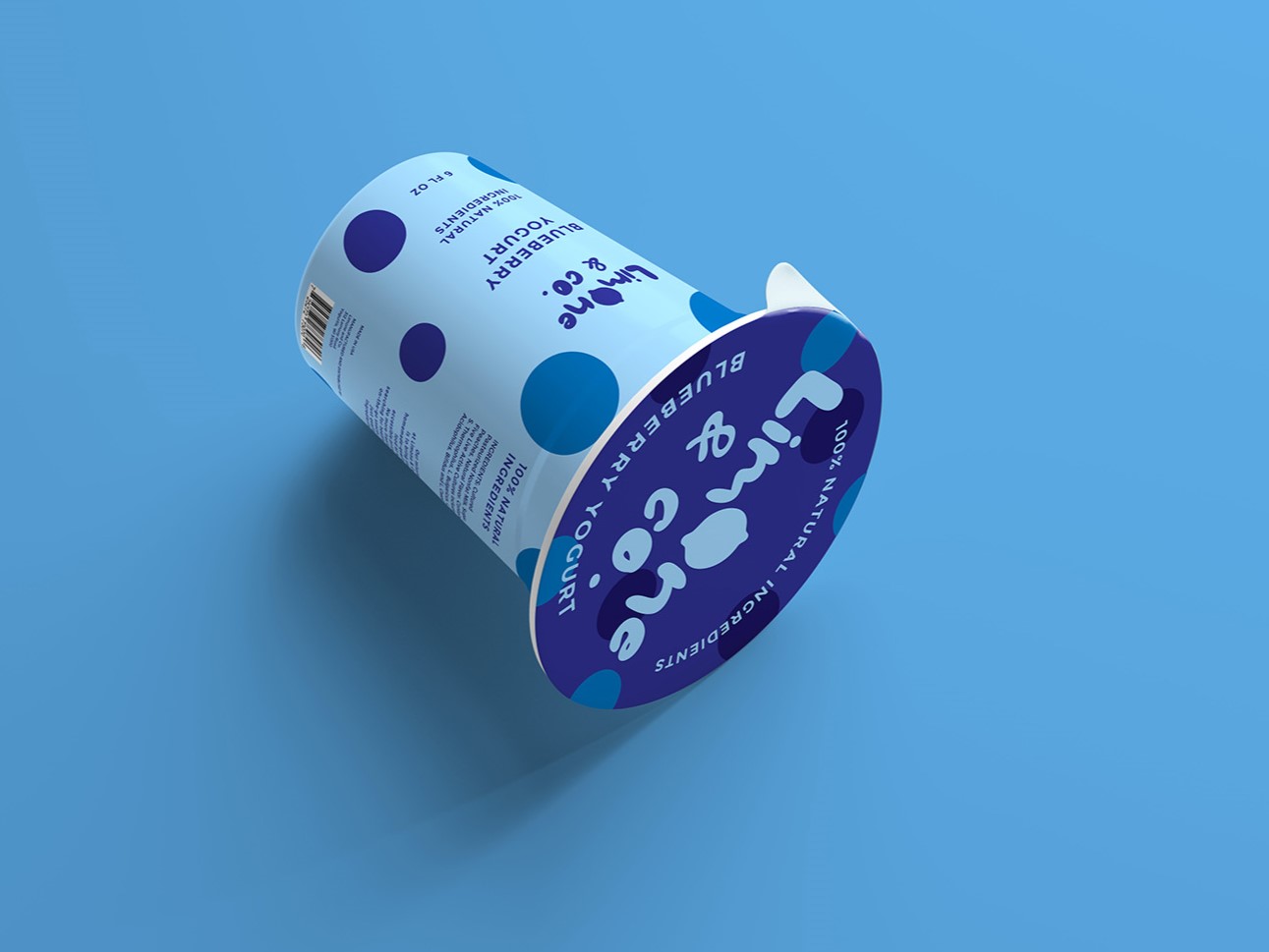 Yogurt cup packaging design - blueberry variant