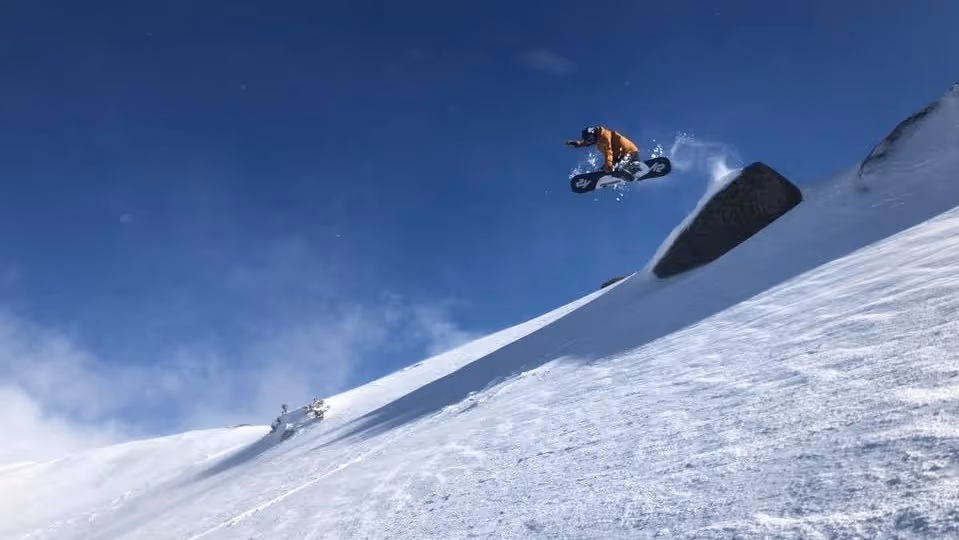 Snowboarder Performing a Jump