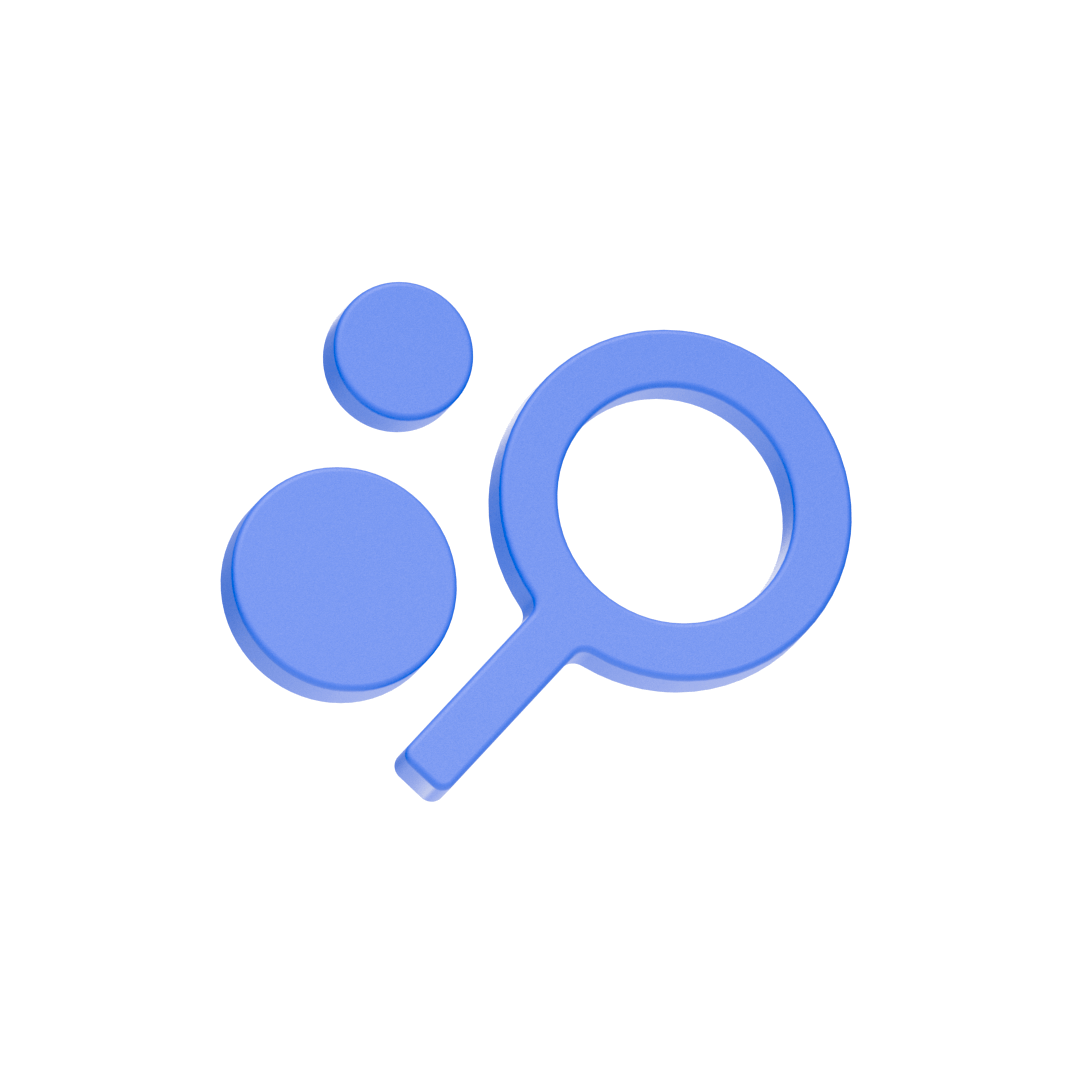 A blue magnifying glass.