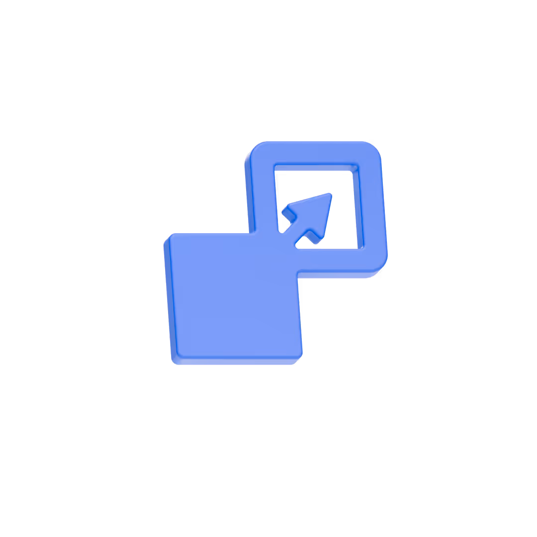 Twi blue squares moving into each other.