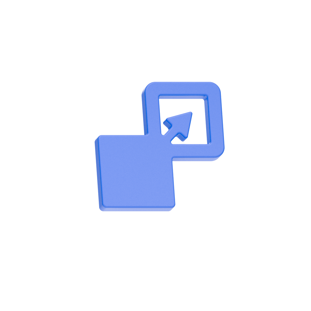 Twi blue squares moving into each other.