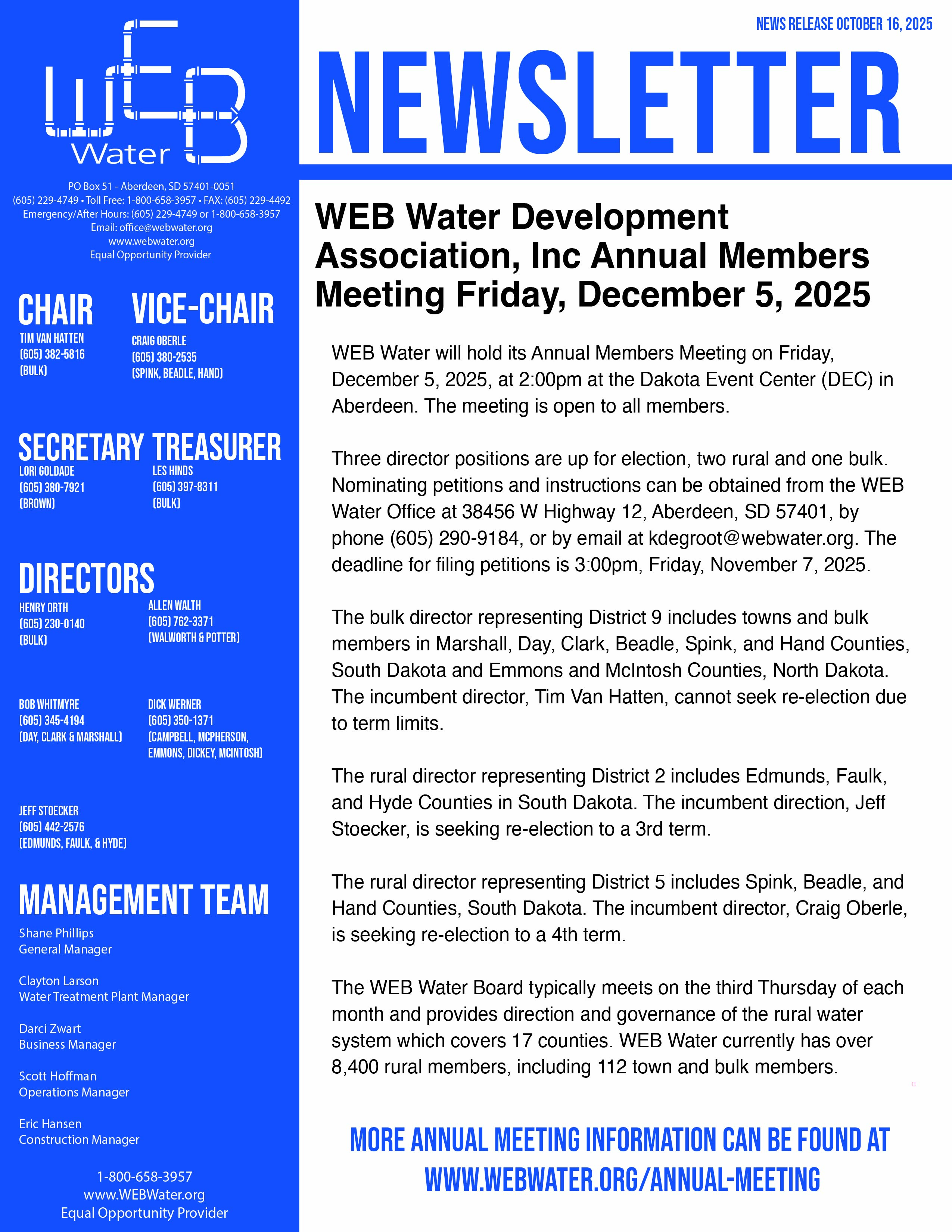 WEB October Newsletter