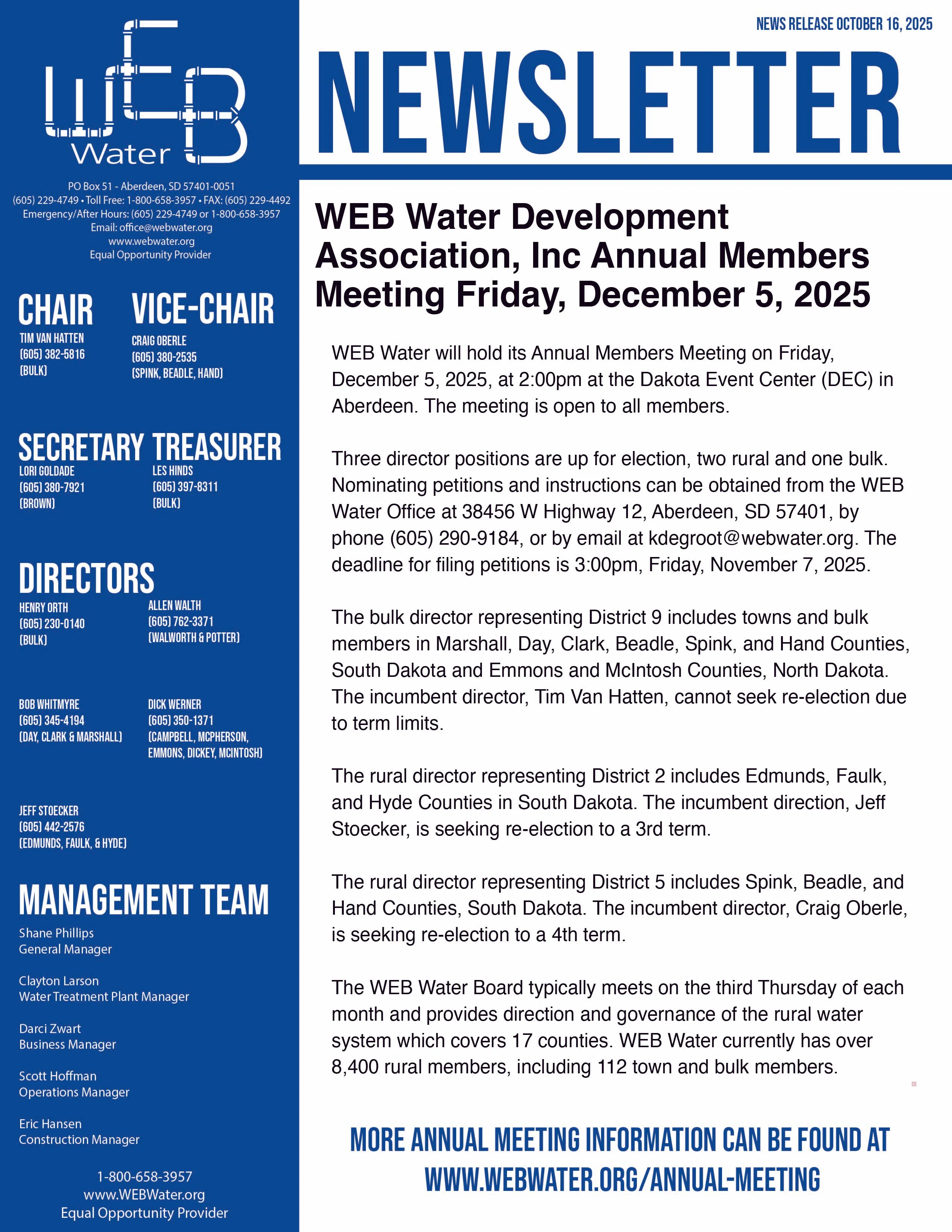 WEB October Newsletter