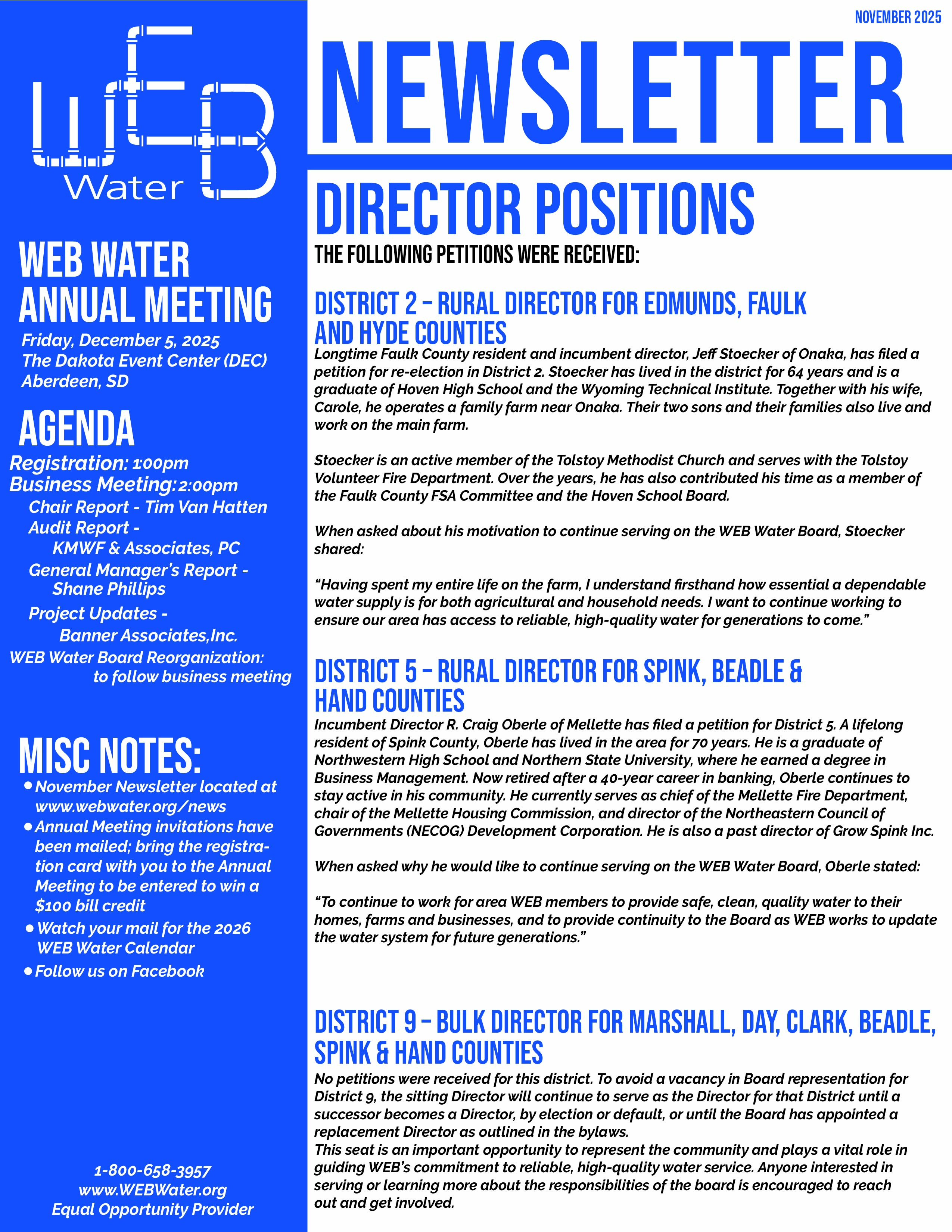 WEB Water November Newsletter