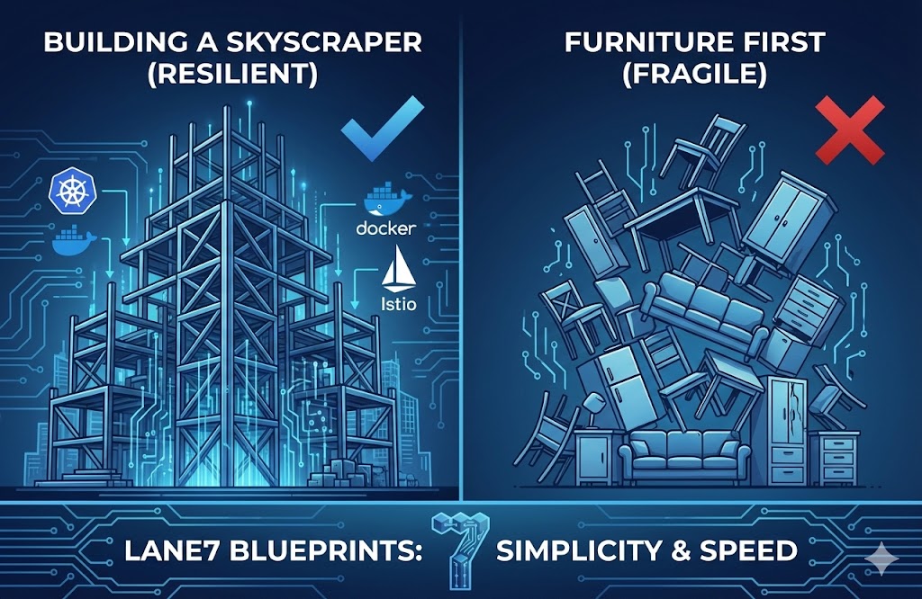 Blue image of a surface broken into many small partitioned fragments
