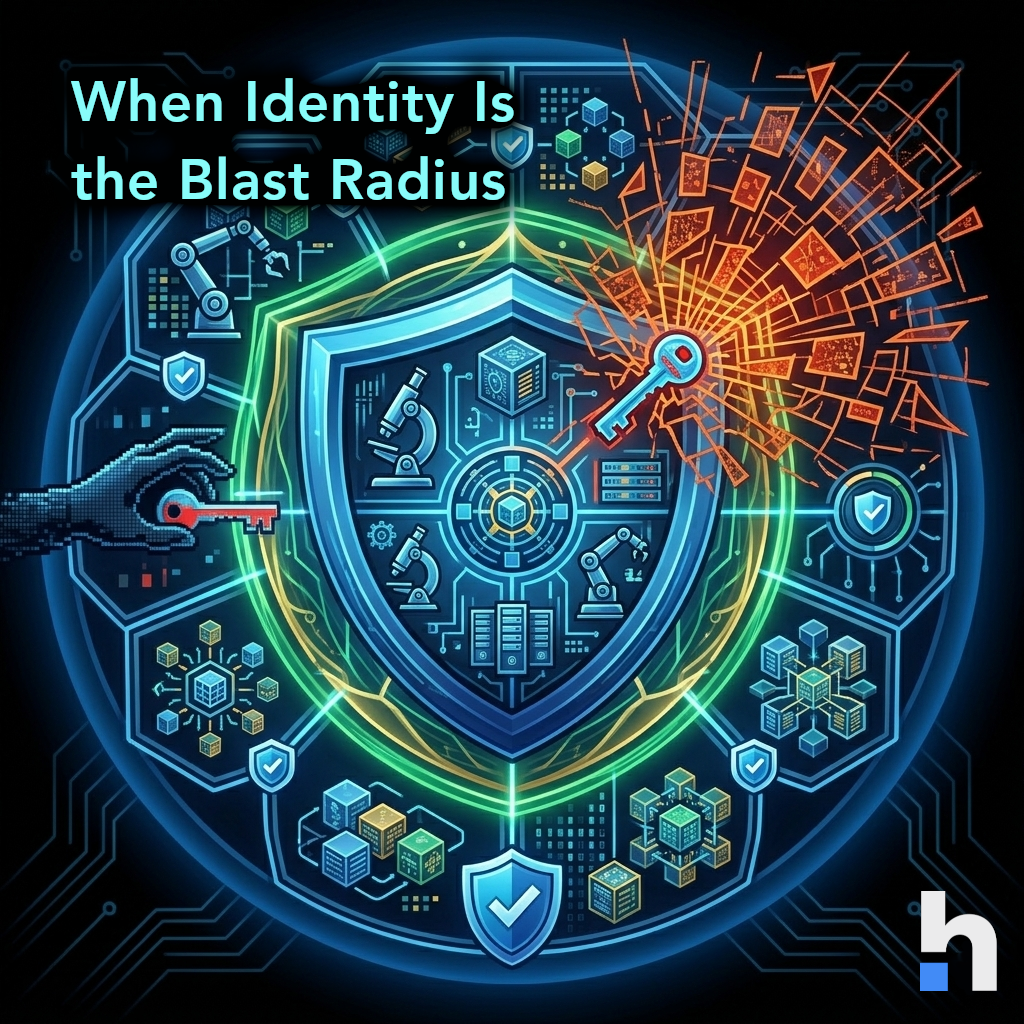 Blue image of a surface broken into many small partitioned fragments