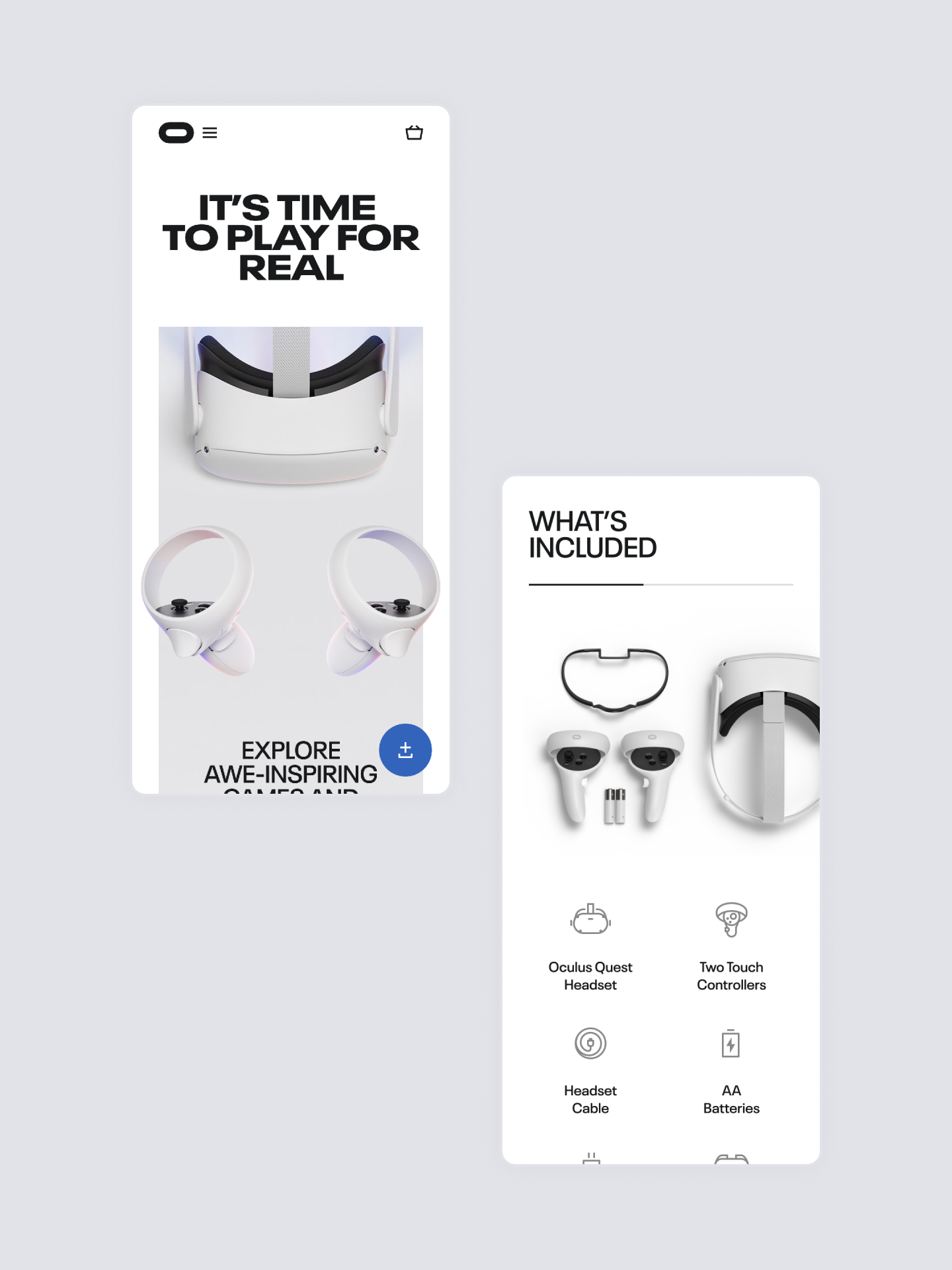 Two phones showing product page