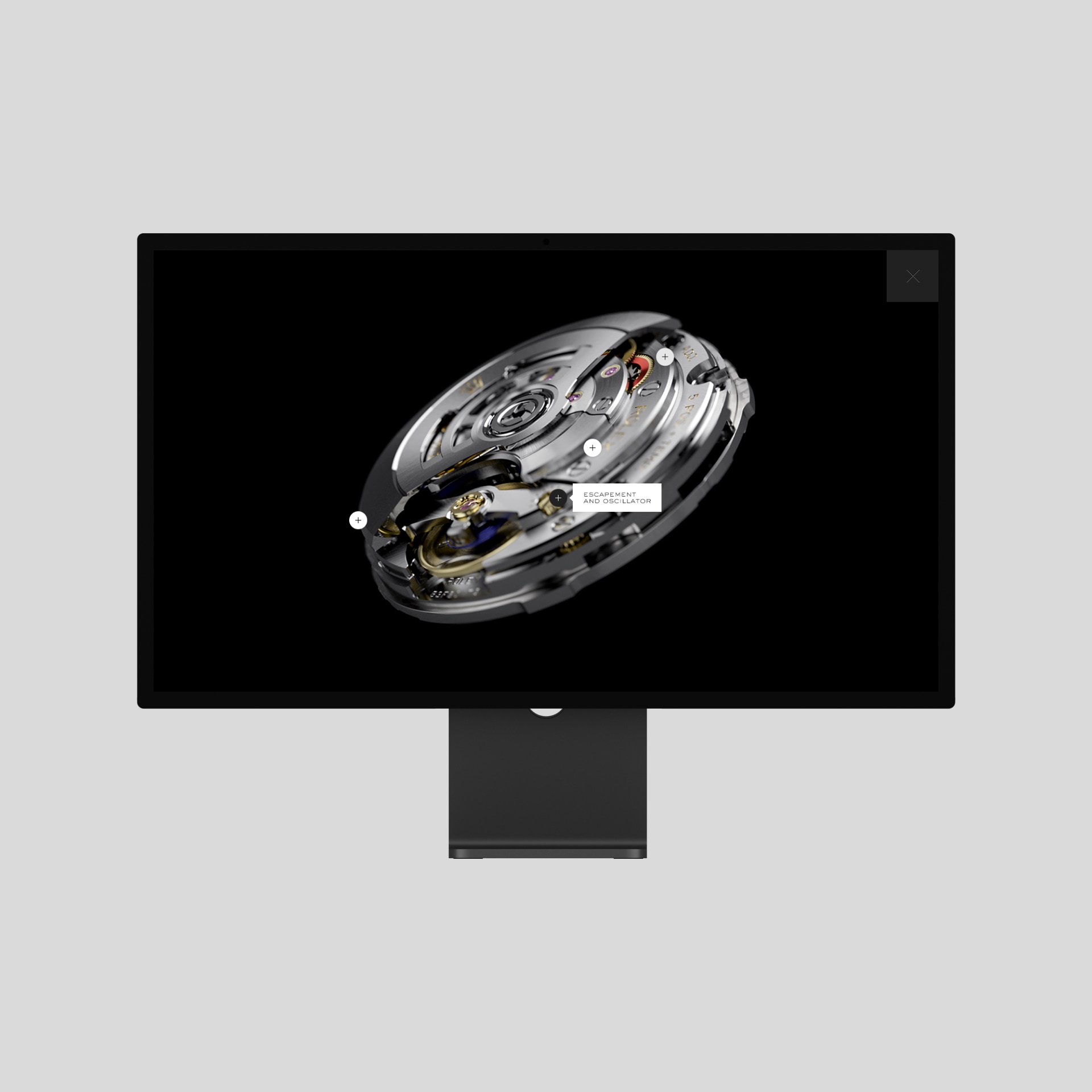 Rolex campaign website shown on a display