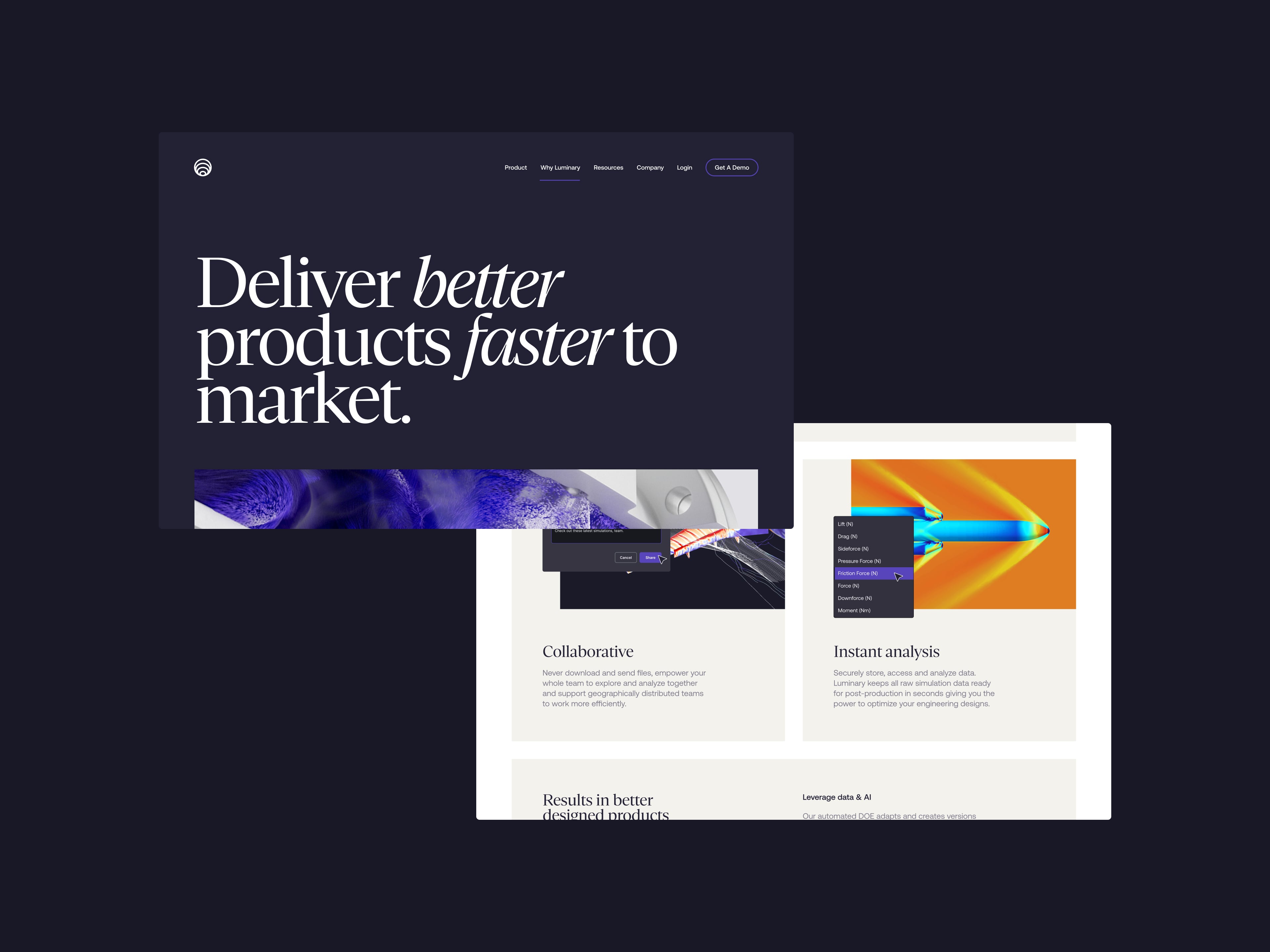 Two screens showing Oculus Web campaign site