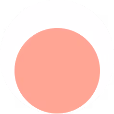 Large solid pink circle overlapping the bottom right edge of a larger white circle on a white background.
