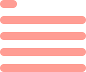 Six horizontal rounded bars stacked vertically with the top bar shorter than the others, all in a light pink color on a white background.