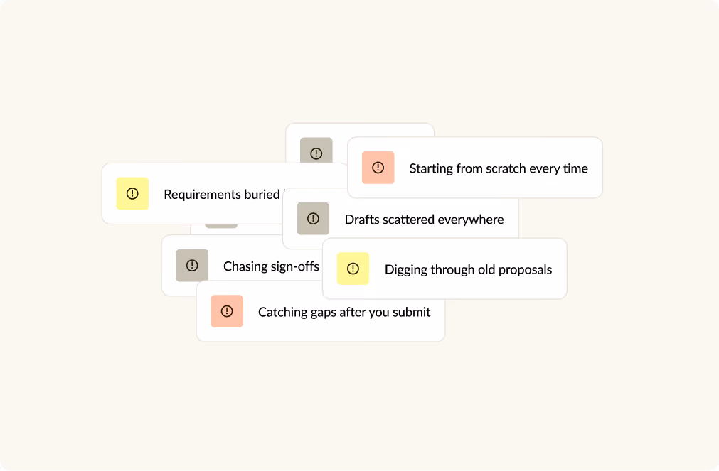 Overlayed text boxes listing manual sorting, static matches, keyword search, and funding site hours issues.