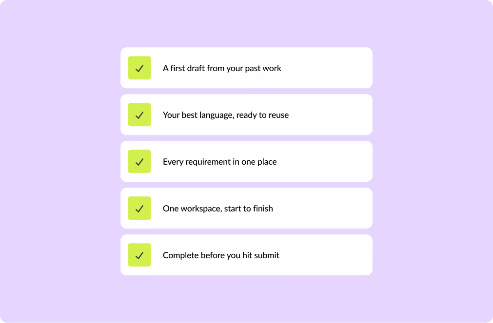 Checklist with five items about priorities, funder context, prospecting, award data, and pursuing worth.