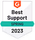 G2 Badge labeled 'Best Support Spring 2023'.