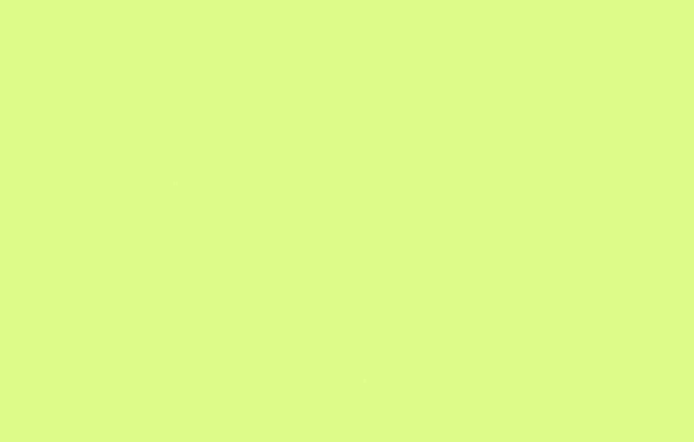Animated illustration showing two human-like figures holding a light bulb together symbolizing collaboration, against a bright lime green background.
