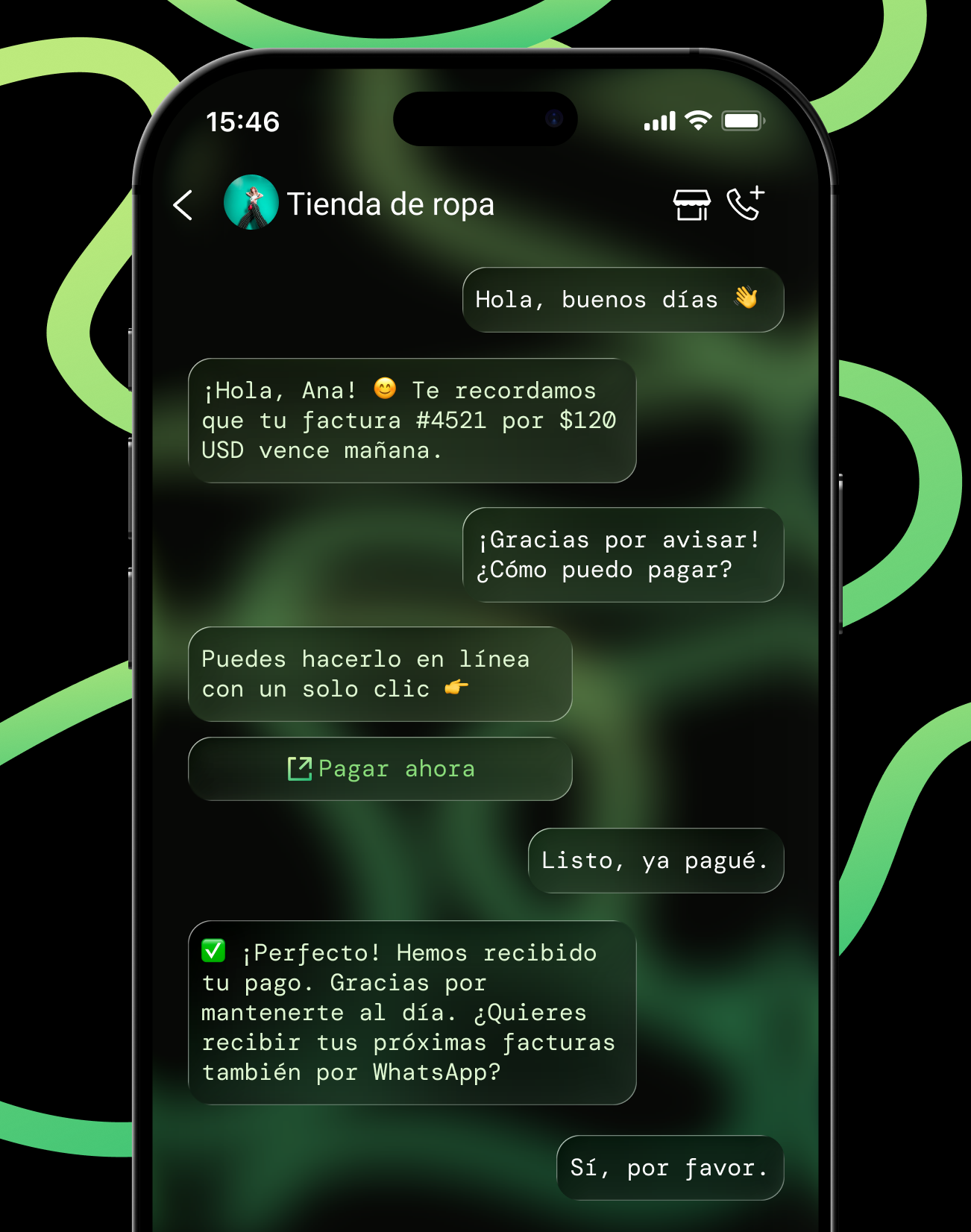 El agente recuerda pagos pendientes