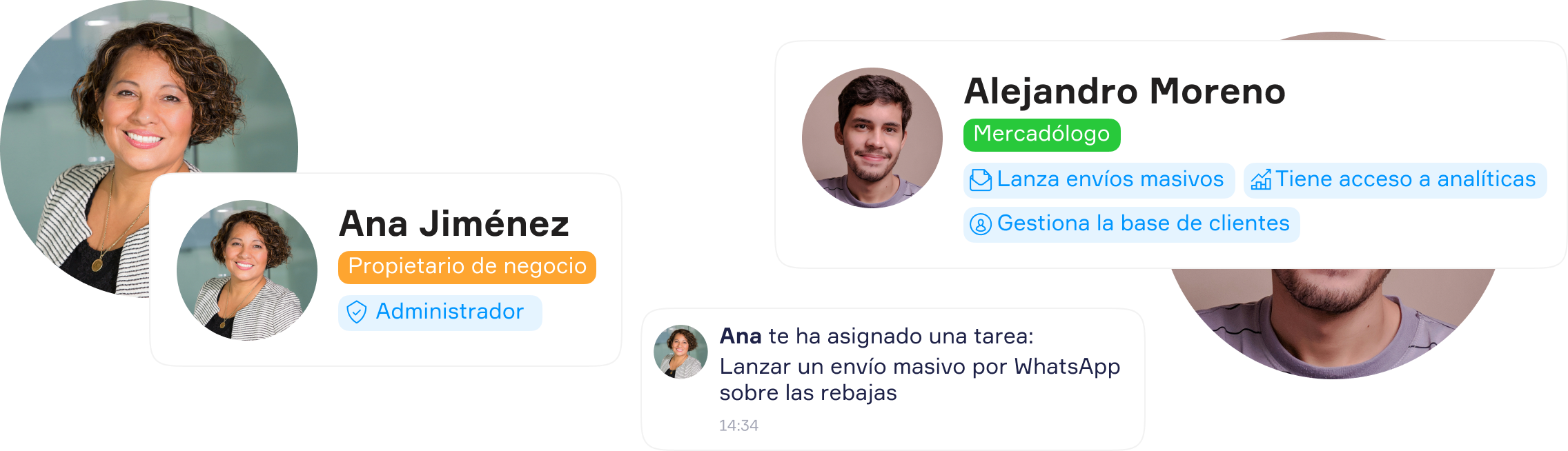 El agente de IA trabaja dentro del CRM con los permisos que tú defines