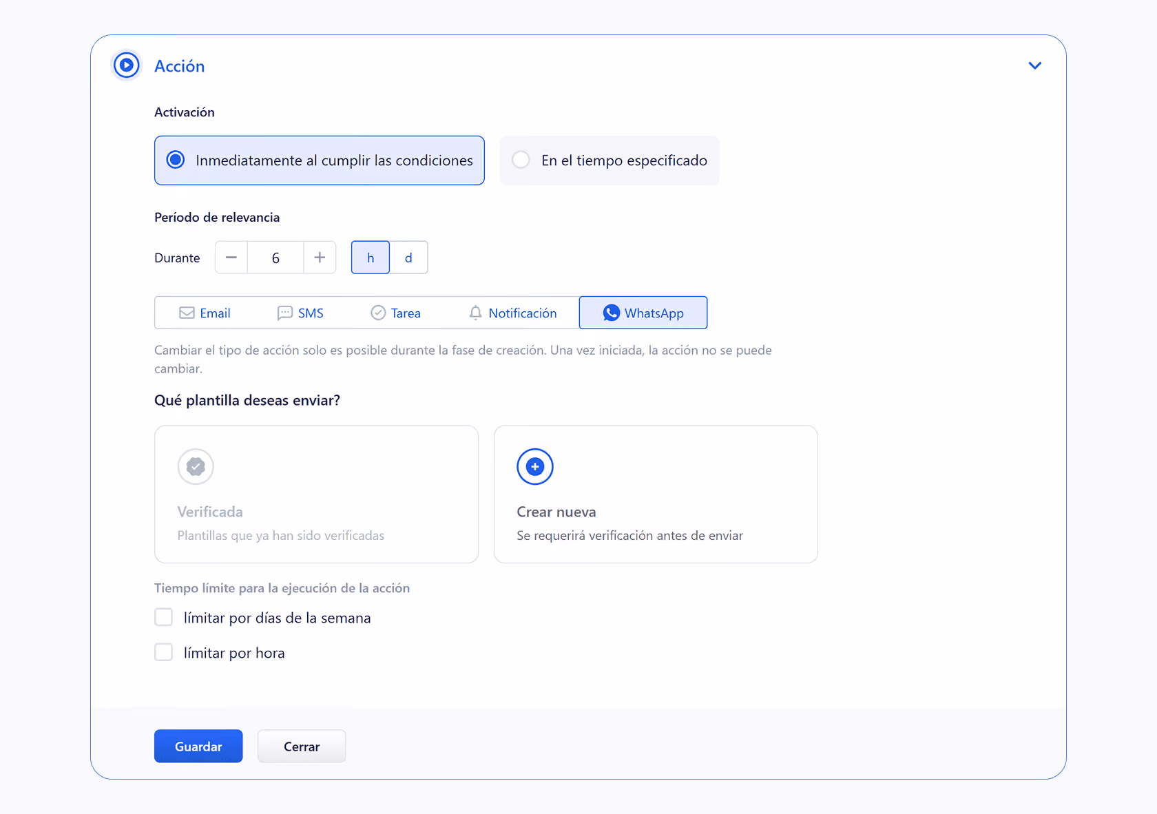 Configuración de plantilla de WhatsApp para recuperar carritos abandonados en Simla.com