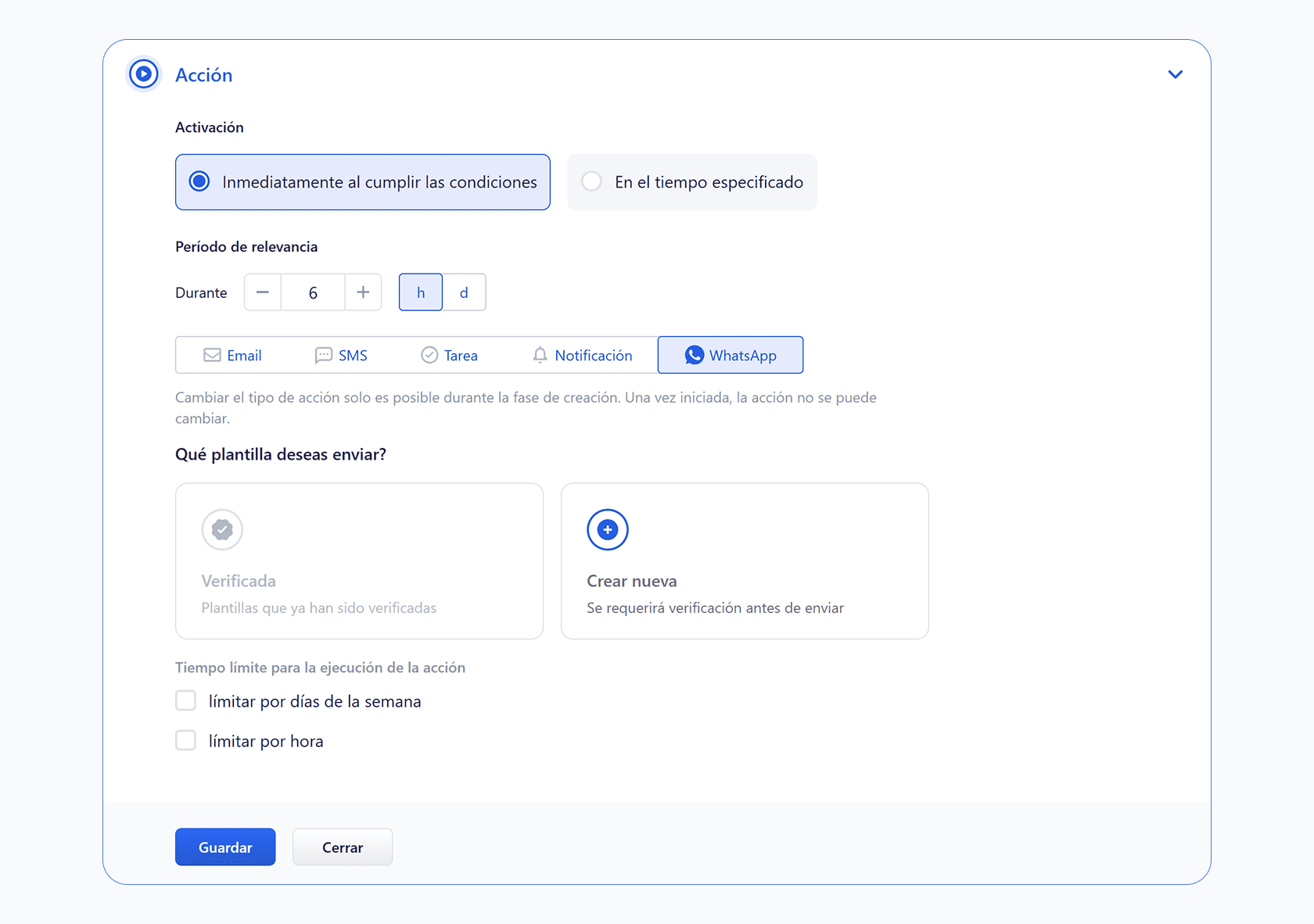 Configuración de plantilla de WhatsApp para recuperar carritos abandonados en Simla.com