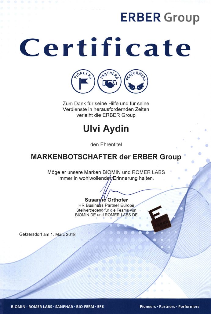 !AYCON Ulvi I. AYDIN - Markenbotschafter der ERBER AG