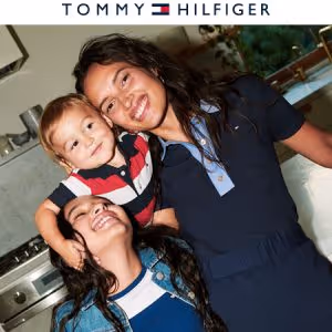 Three children wearing Tommy Hilfiger