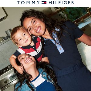 Three children wearing Tommy Hilfiger