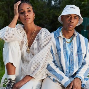 Young man and woman wearing Levi's Summer clothing