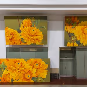 Orange flower mural