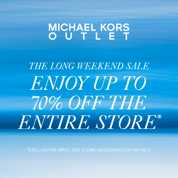 up to 70 percent off sale may 27 to june 1 at Michael Kors