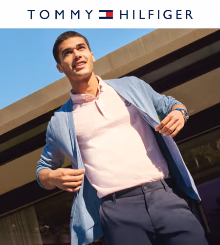 Young man wearing Tommy Hilfiger outfit