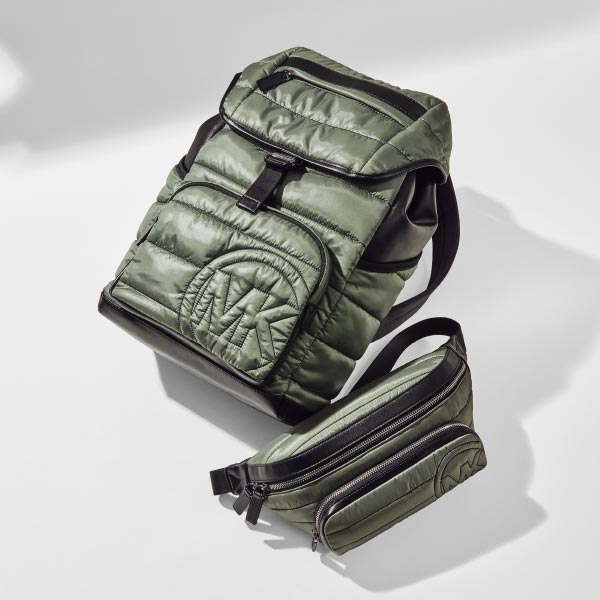 green nylon michael kors backpack