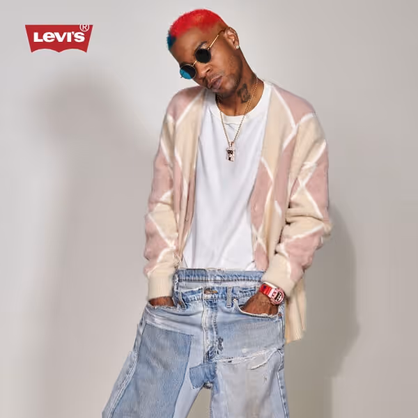 Young man wearing Levi's apparel
